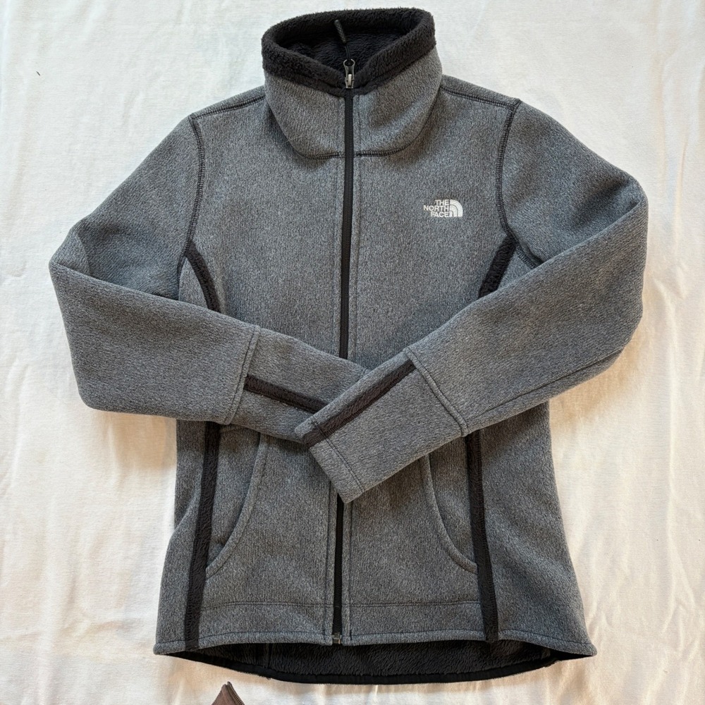 The North‎ Face Fleece Jacket Women's XS Gray Full Zip Cozy Sherpa Lined
